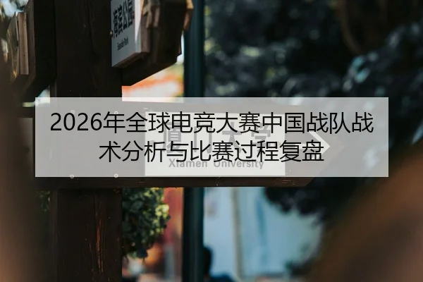 2026年全球电竞大赛中国战队战术分析与比赛过程复盘